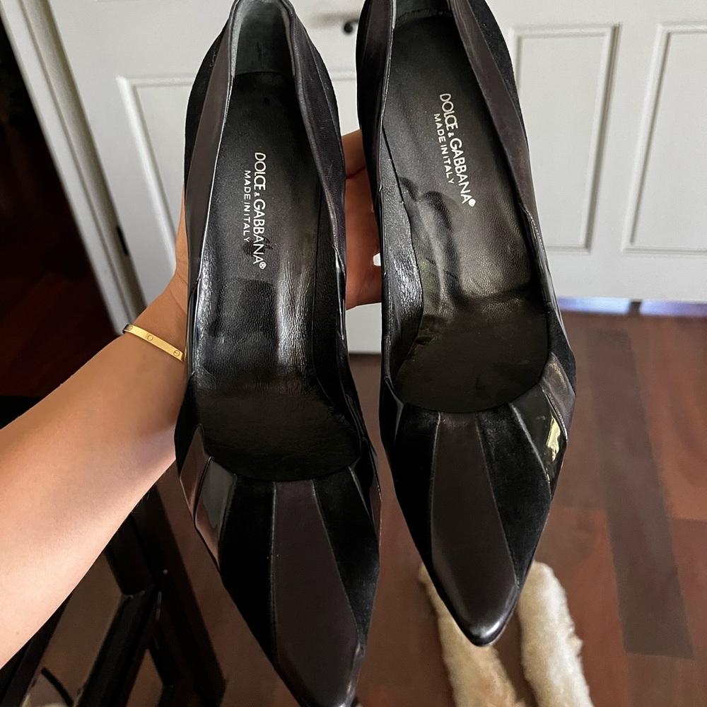 Dolce gabbana heels vintage half suede half leather